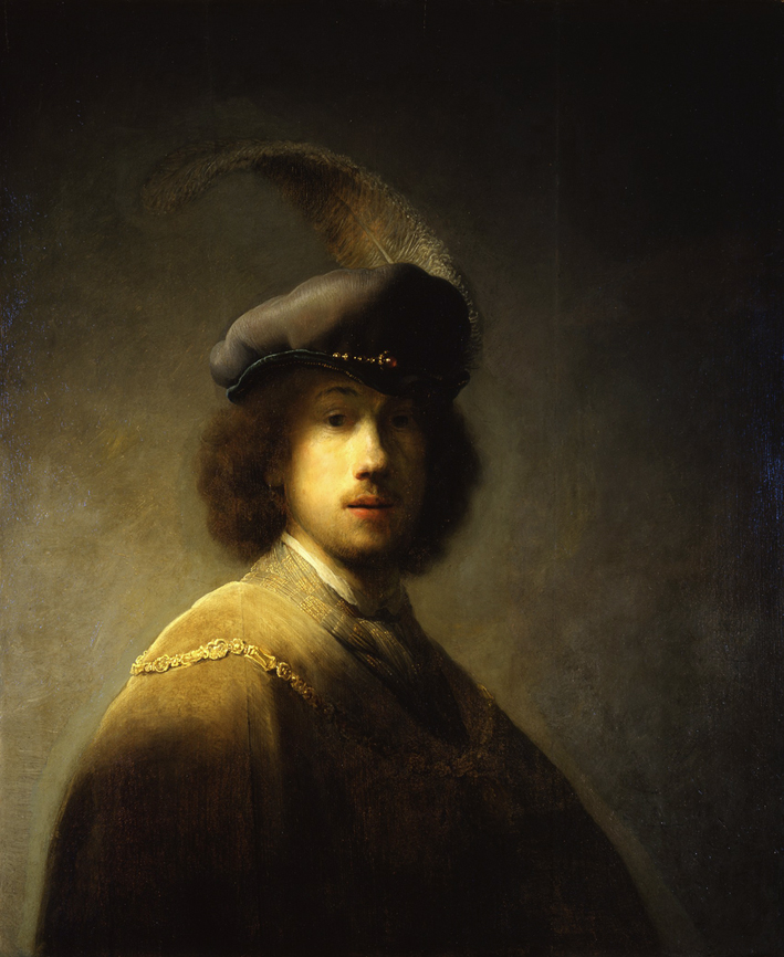  伦勃朗·梵·莱茵 Rembrandt van Rijn——头戴羽毛贝雷帽的自画像